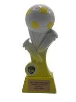 Kit Kolour Football Boot & Ball Trophy | Yellow & White | 175mm