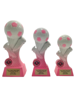 Kit Kolour Football Boot & Ball Trophy | Pink & White | 150mm