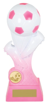 Kit Kolour Football Boot & Ball Trophy | Pink & White | 175mm
