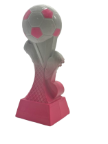 Kit Kolour Football Boot & Ball Trophy | Pink & White | 175mm