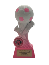 Kit Kolour Football Boot & Ball Trophy | Pink & White | 175mm
