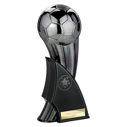 Firestorm Football Trophy | Heavyweight | 220mm | Black & Silver