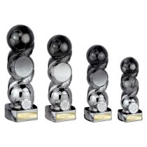 Hat-trick Strike Football Trophy | 240mm | Black & Silver