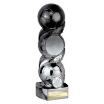 Hat-trick Strike Football Trophy | 240mm | Black & Silver