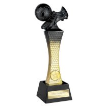 Raider Football Boot & Ball Trophy | 260mm | Black & Gold