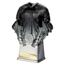 Invincible Football Shirt Trophy | Heavyweight | 160mm | Black & Silver