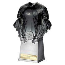 Invincible Football Shirt Trophy | Heavyweight | 190mm | Black & Silver