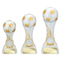 Attack Strike Football Trophy | 160mm | White & Gold