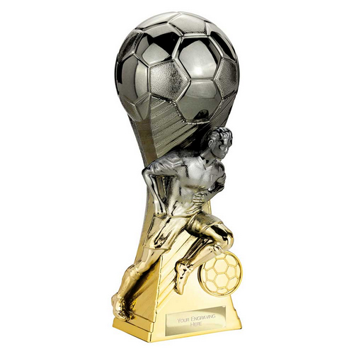 Trailblazer Male Football Trophy | Heavyweight | 190mm | Black & Gold