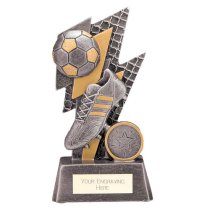 Strike Bolt Football Trophy | 150mm | Silver & Gold