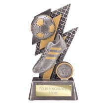 Strike Bolt Football Trophy | 170mm | Silver & Gold