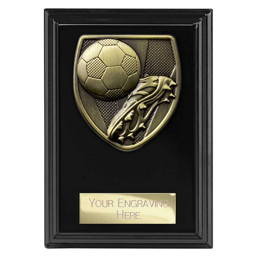Cobra Plaque Football Boot & Ball Trophy | 125mm | Black