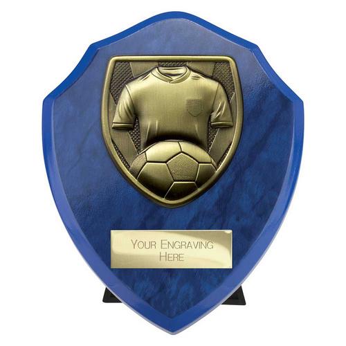 Cobra Shield Football Shirt & Ball Trophy | 125mm | Blue