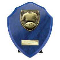 Cobra Shield Football Shirt & Ball Trophy | 150mm | Blue