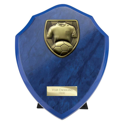 Cobra Shield Football Shirt & Ball Trophy | 175mm | Blue