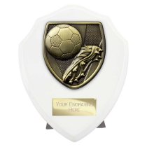 Cobra Shield Football Boot & Ball Trophy | 125mm | White