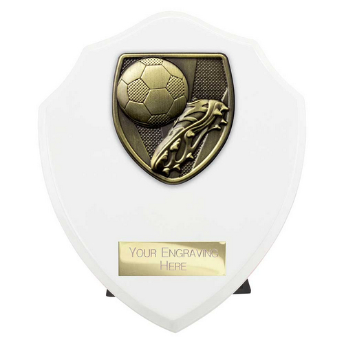 Cobra Shield Football Boot & Ball Trophy | 150mm | White