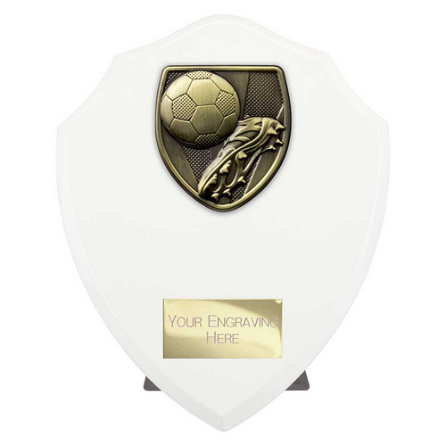 Cobra Shield Football Boot & Ball Trophy | 175mm | White