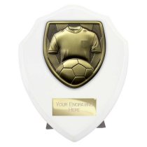 Cobra Shield Football Shirt & Ball Trophy | 125mm | White