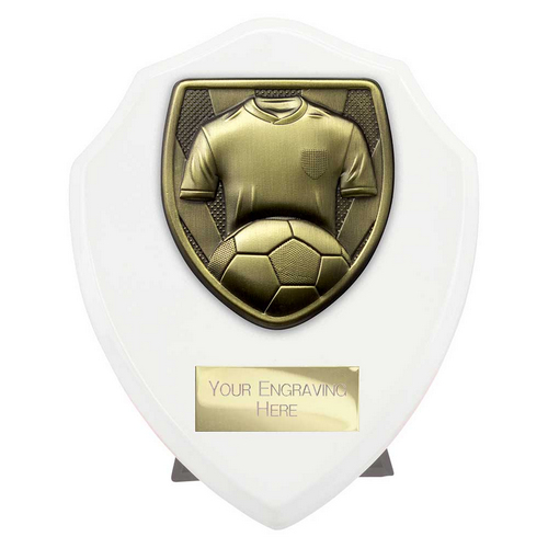 Cobra Shield Football Shirt & Ball Trophy | 125mm | White