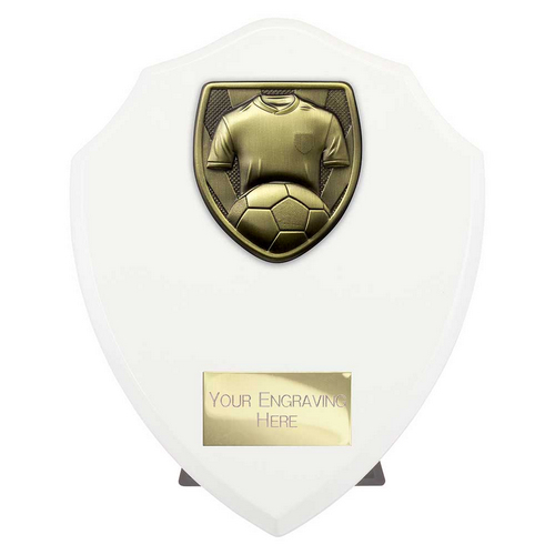 Cobra Shield Football Shirt & Ball Trophy | 175mm | White