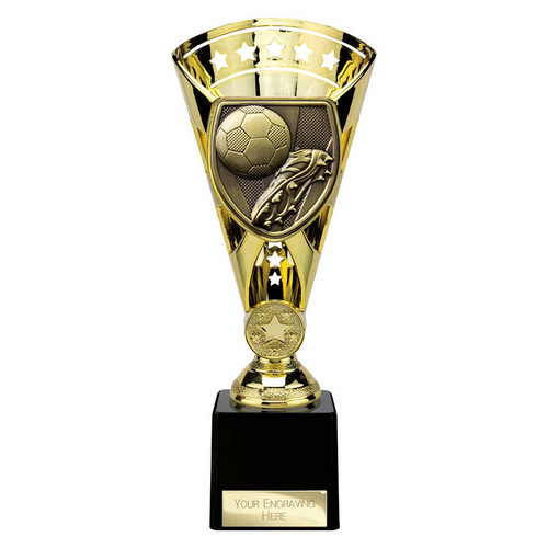 Cobra Star Football Boot & Ball Trophy | 230mm | Gold
