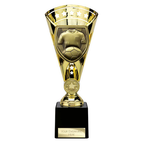 Cobra Star Football Shirt & Ball Trophy | 230mm | Gold
