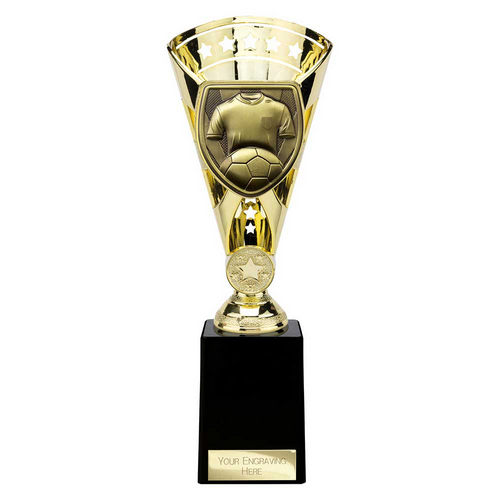 Cobra Star Football Shirt & Ball Trophy | 255mm | Gold