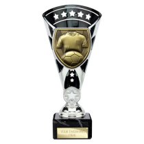 Cobra Star Football Shirt & Ball Trophy | 210mm | Black & Silver