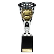 Cobra Star Football Shirt & Ball Trophy | 255mm | Black & Silver