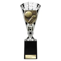 Cobra Star Football Boot & Ball Trophy | 255mm | Silver