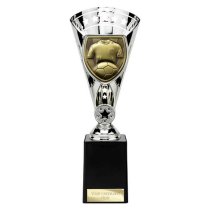 Cobra Star Football Shirt & Ball Trophy | 255mm | Silver