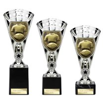 Cobra Star Football Shirt & Ball Trophy | 255mm | Silver