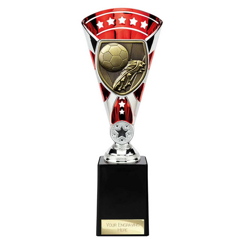 Cobra Star Football Boot & Ball Trophy | 255mm | Red