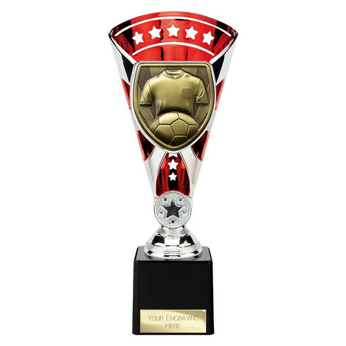 Cobra Star Football Shirt & Ball Trophy | 230mm | Red