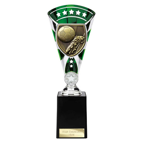 Cobra Star Football Boot & Ball Trophy | 255mm | Green