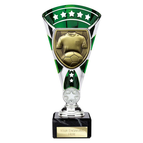 Cobra Star Football Shirt & Ball Trophy | 210mm | Green