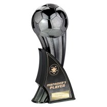 Firestorm Football Trophy | Heavyweight | Managers Player | 240mm | Black & Silver