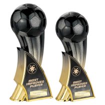 Firestorm Football Trophy | Heavyweight | Most Improved | 240mm | Black & Silver