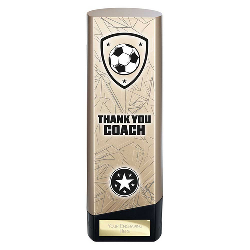 Prime Heavyweight Football Trophy | Thank You Coach | 220mm | Gold