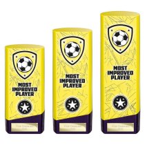 Prime Heavyweight Football Trophy | Most Improved Player | 220mm | Yellow