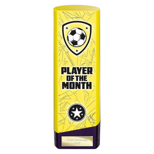 Prime Heavyweight Football Trophy | Player of the Month | 220mm | Yellow