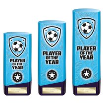 Prime Heavyweight Football Trophy | Player of the Year | 220mm | Blue
