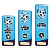 Prime Heavyweight Football Trophy | Most Improved Player | 160mm | Blue