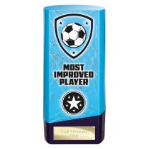 Prime Heavyweight Football Trophy | Most Improved Player | 160mm | Blue