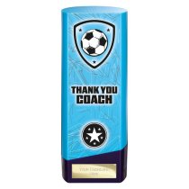 Prime Heavyweight Football Trophy | Thank You Coach | 190mm | Blue
