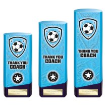 Prime Heavyweight Football Trophy | Thank You Coach | 220mm | Blue