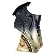 Power Boot Football Trophy | Heavyweight | Most Improved | 250mm | Black & Gold