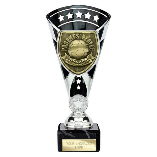 Cobra Star Football Trophy | Parents Player | 210mm | Black & Silver
