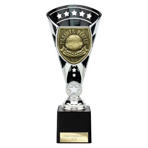 Cobra Star Football Trophy | Parents Player | 230mm | Black & Silver
